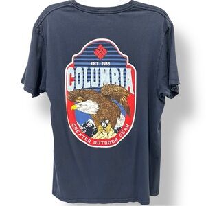 Columbia Navy T-Shirt with Eagle Graphic Men Large